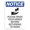Signmission OSHA Sign, Please Wash Your Hands, 18in X 12in Peel And Stick Wall Graphic, 12" W, 18" L, Portrait OS-NS-RD-1218-V-17648 - alternate 1